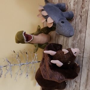 Set of 3 Plush Toy Dinosaurs